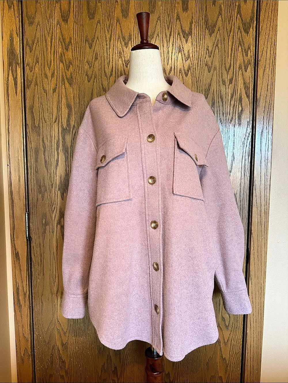 LUSH Oversized Pink Shacket
